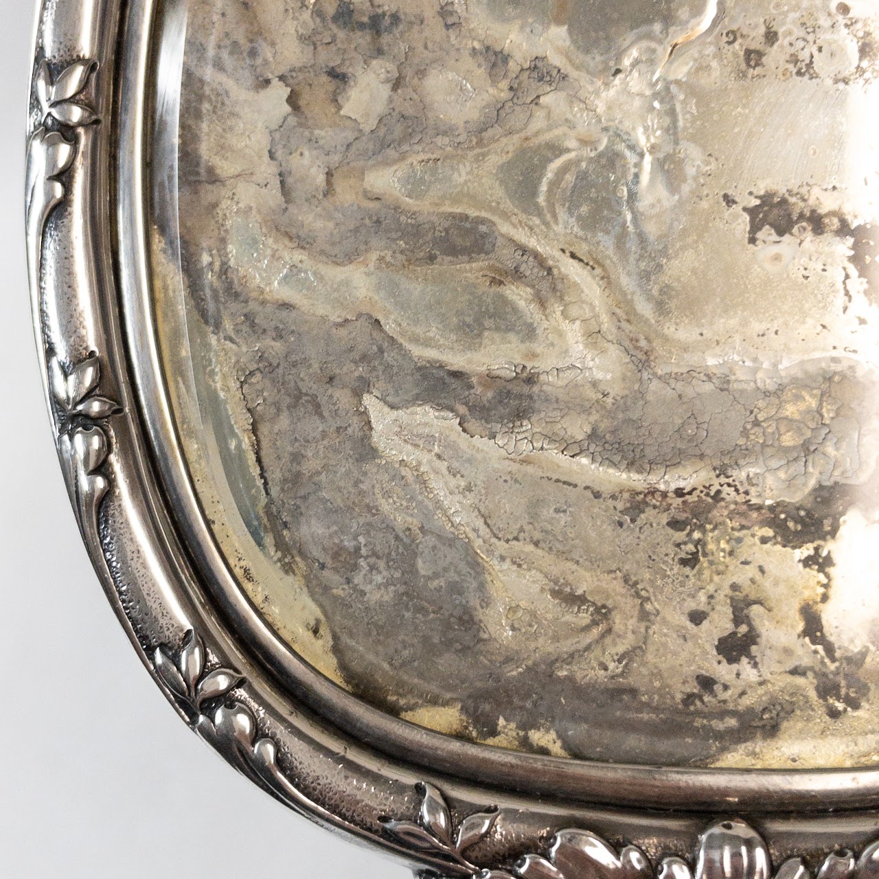 Sterling Silver Vintage Ornate Vanity Hand Mirror