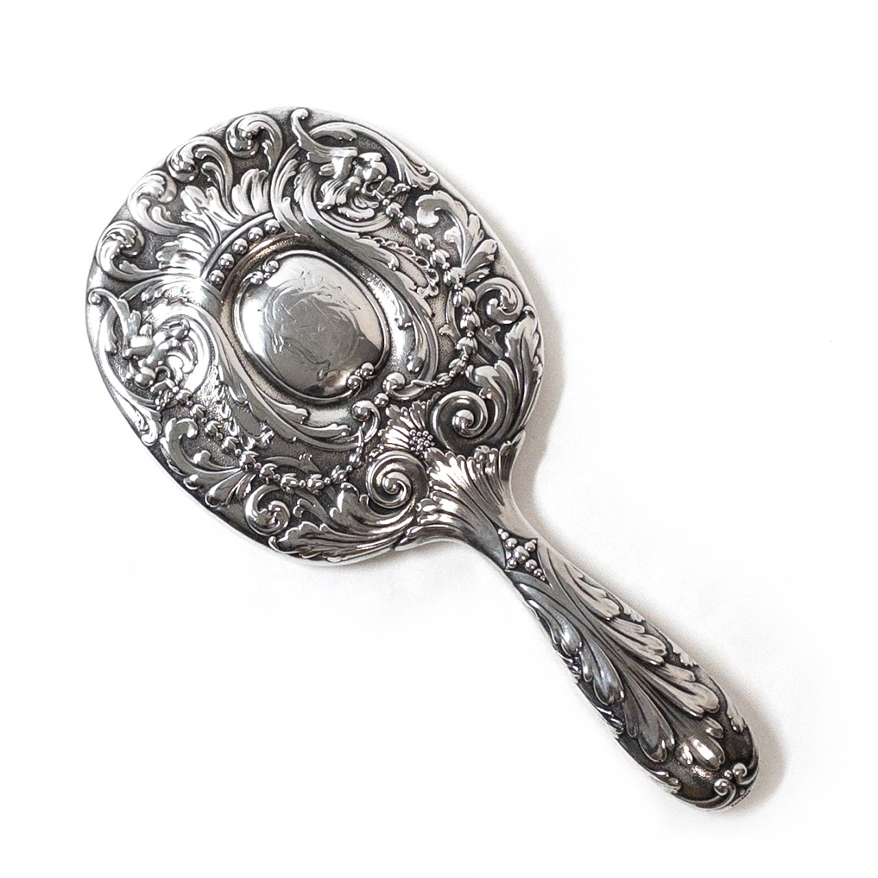 Sterling Silver Vintage Ornate Vanity Hand Mirror