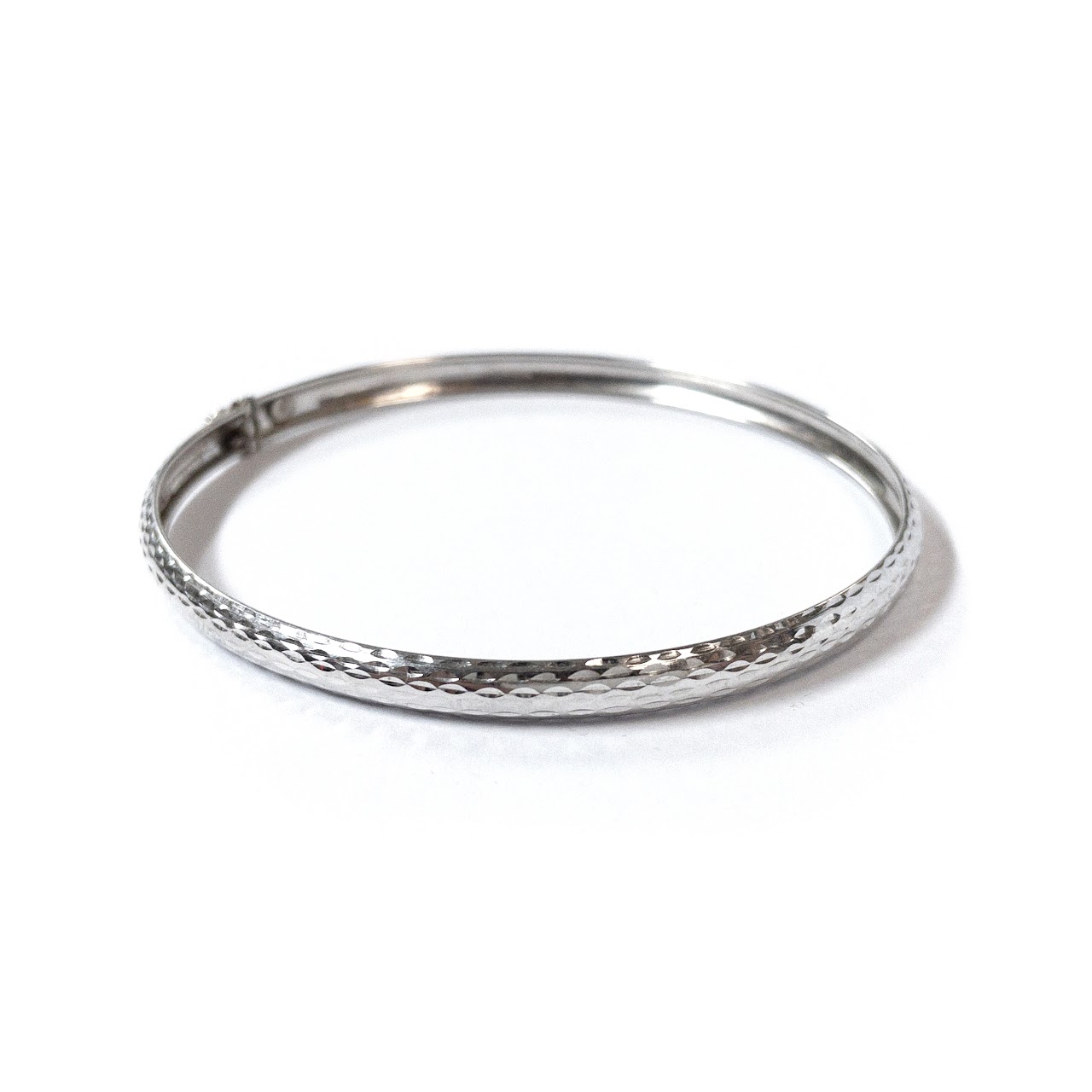 14K White Gold Bangle Bracelet