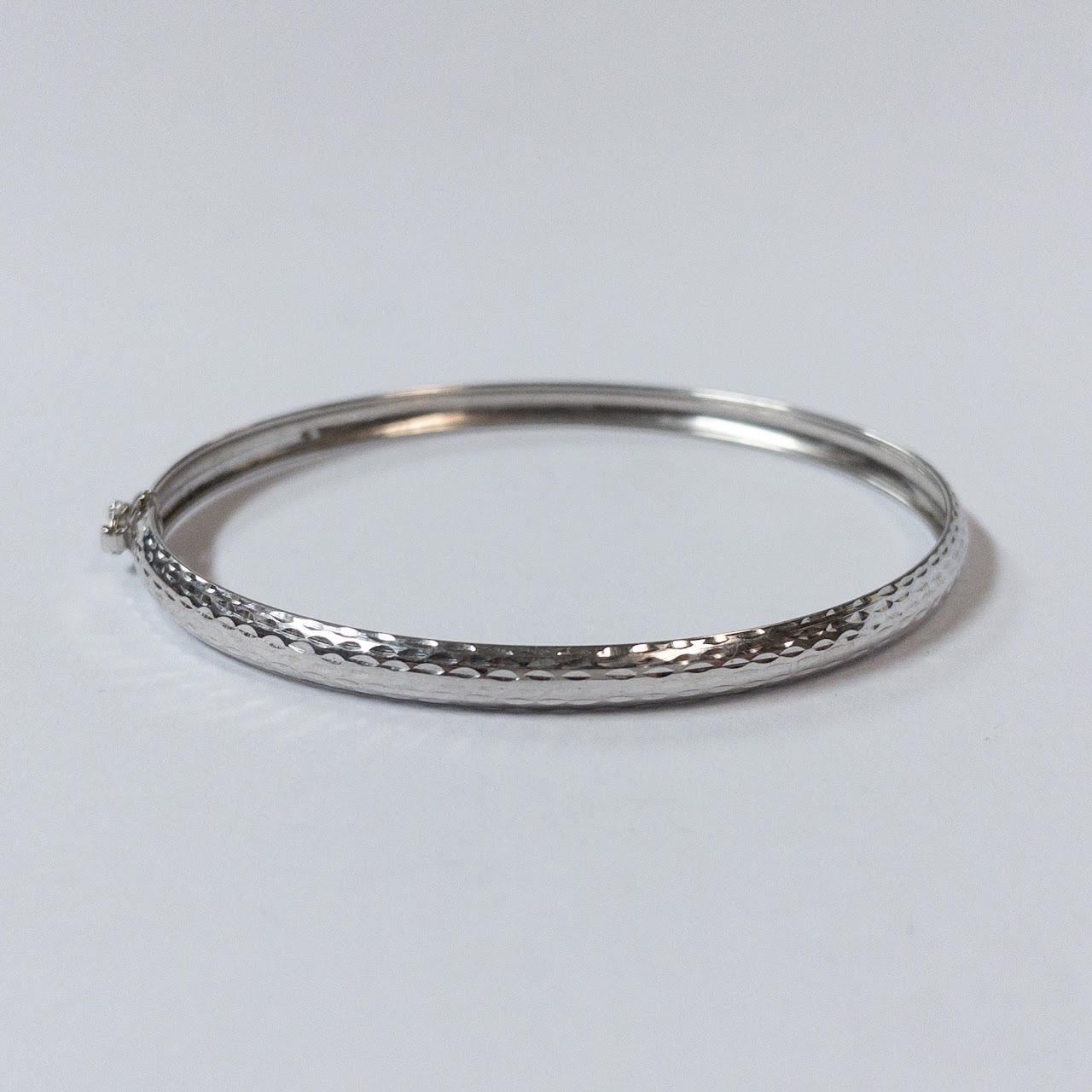 14K White Gold Bangle Bracelet