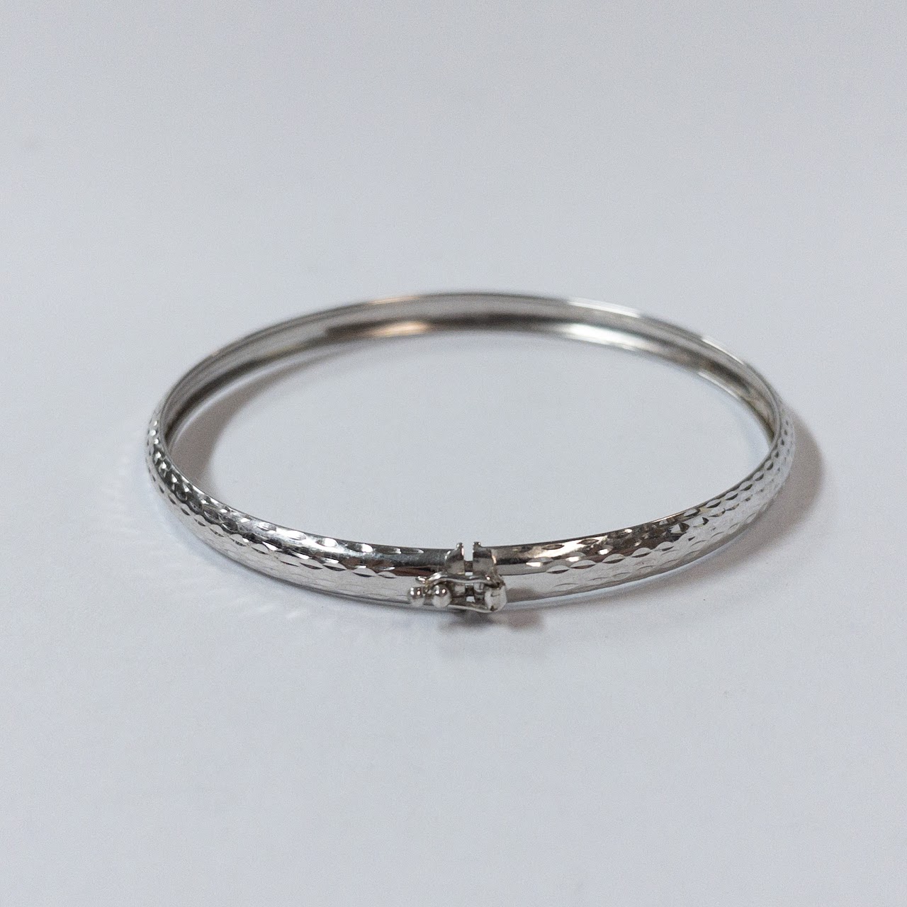 14K White Gold Bangle Bracelet