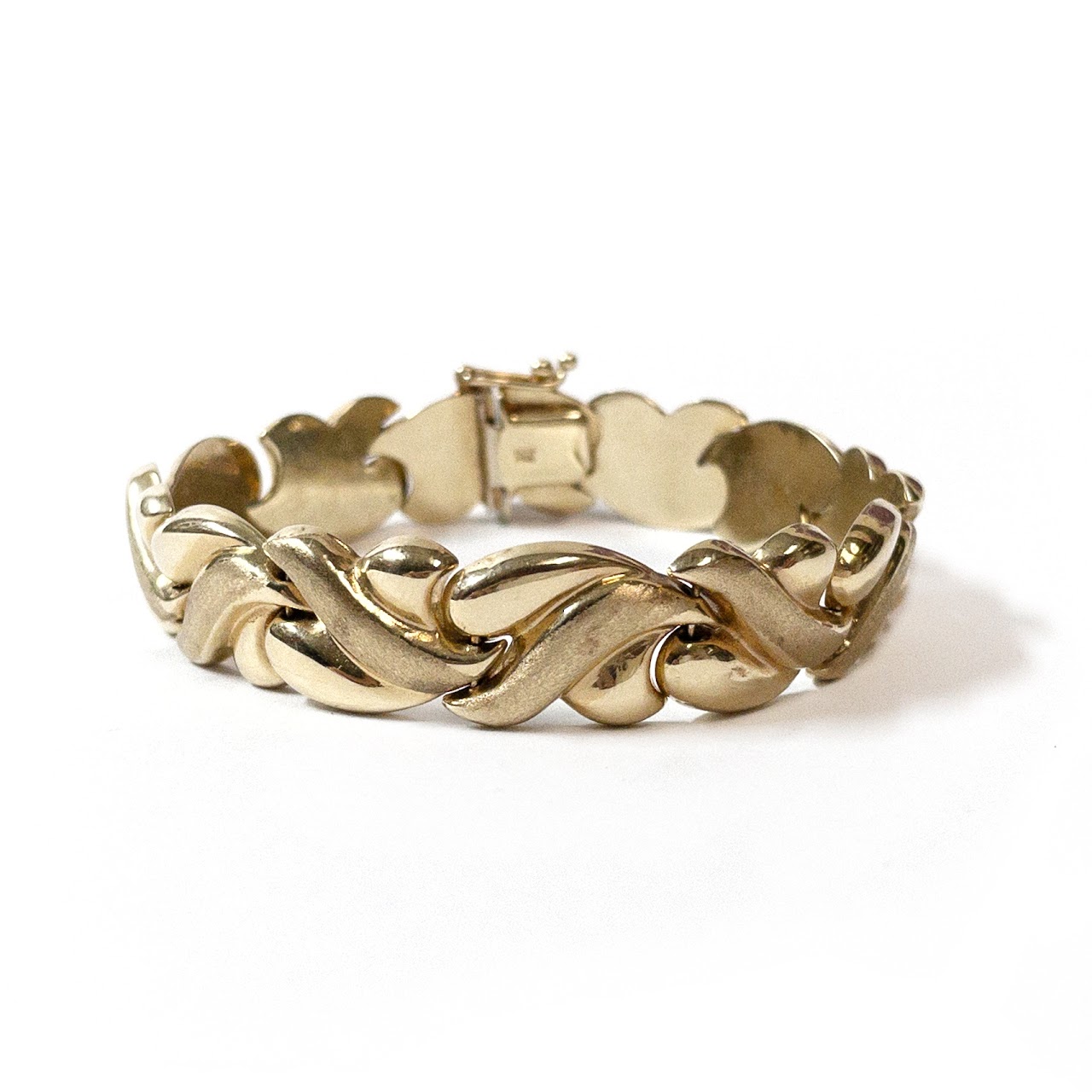 14K Gold Wave Link Bracelet