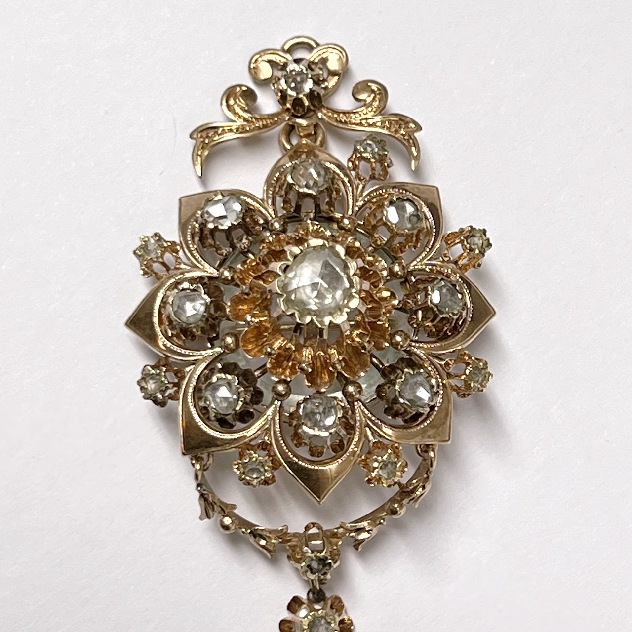 14K Gold & Diamond Brooch