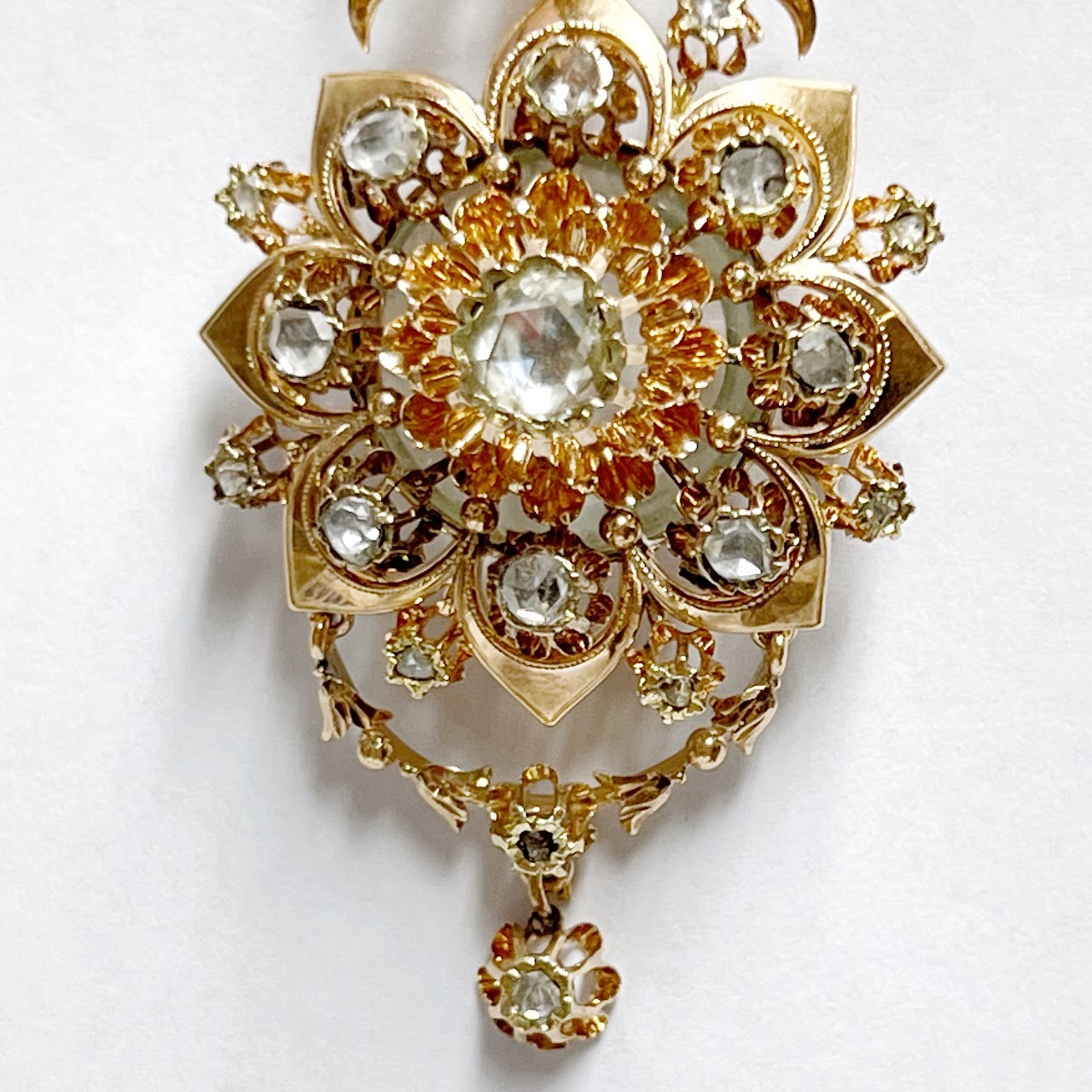 14K Gold & Diamond Brooch