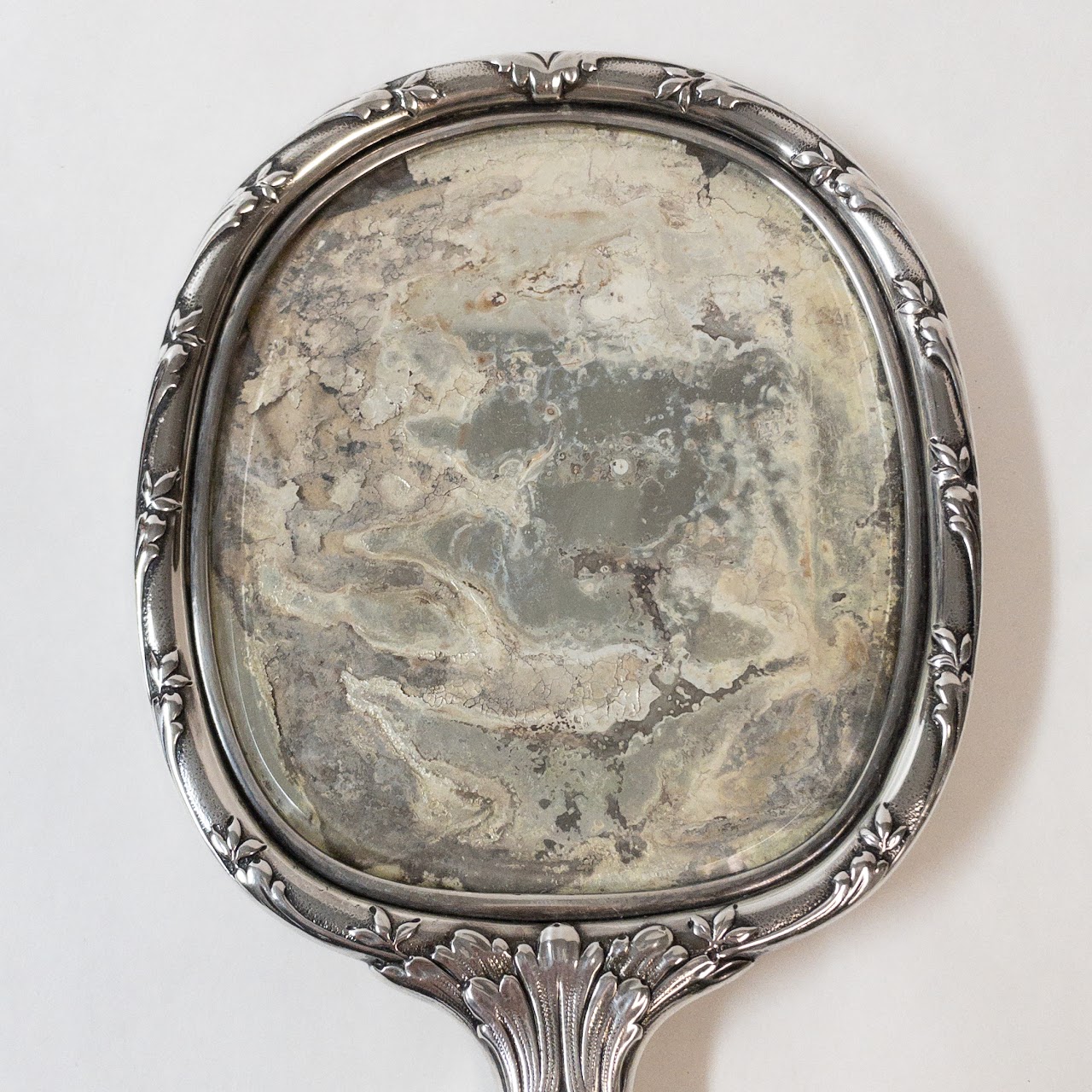 Sterling Silver Vintage Ornate Vanity Hand Mirror