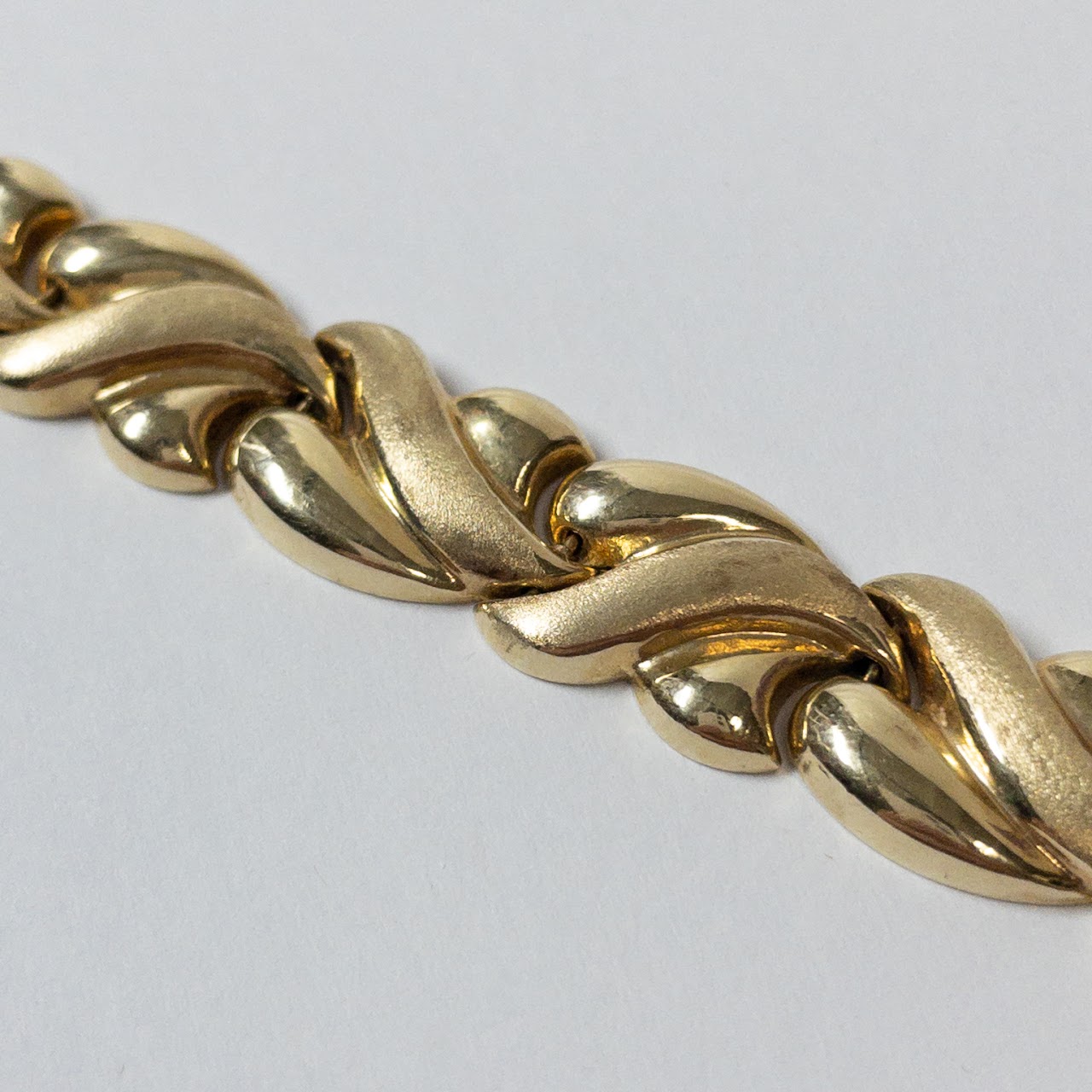 14K Gold Wave Link Bracelet