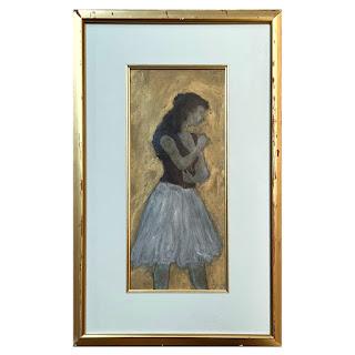 Björk Signed Degas Style Oil and Mixed Media Painting
