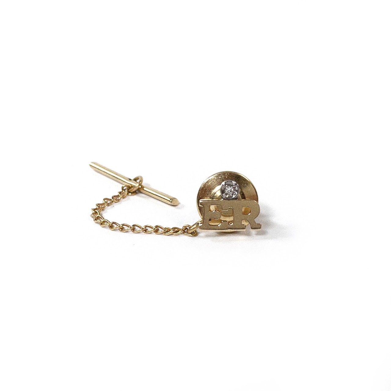 14K Gold and Diamond 'ER' Tie Tack