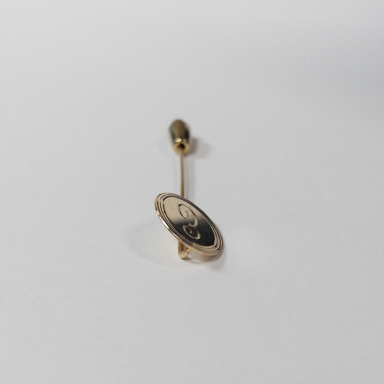 14K Gold 'E' Monogrammed Stick Pin