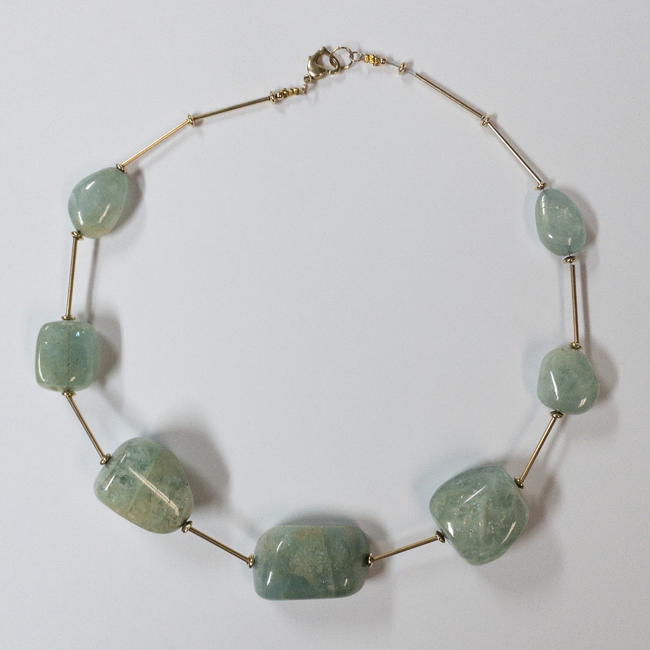 14K Gold and Aquamarine Necklace