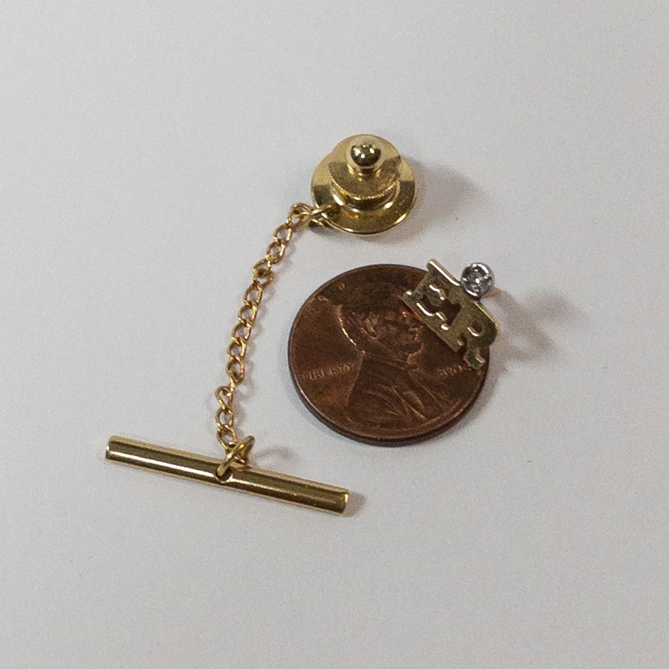 14K Gold and Diamond 'ER' Tie Tack