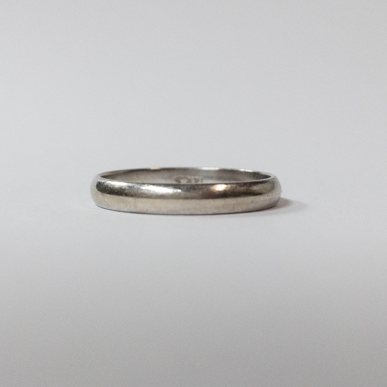 14K White Gold Band Ring