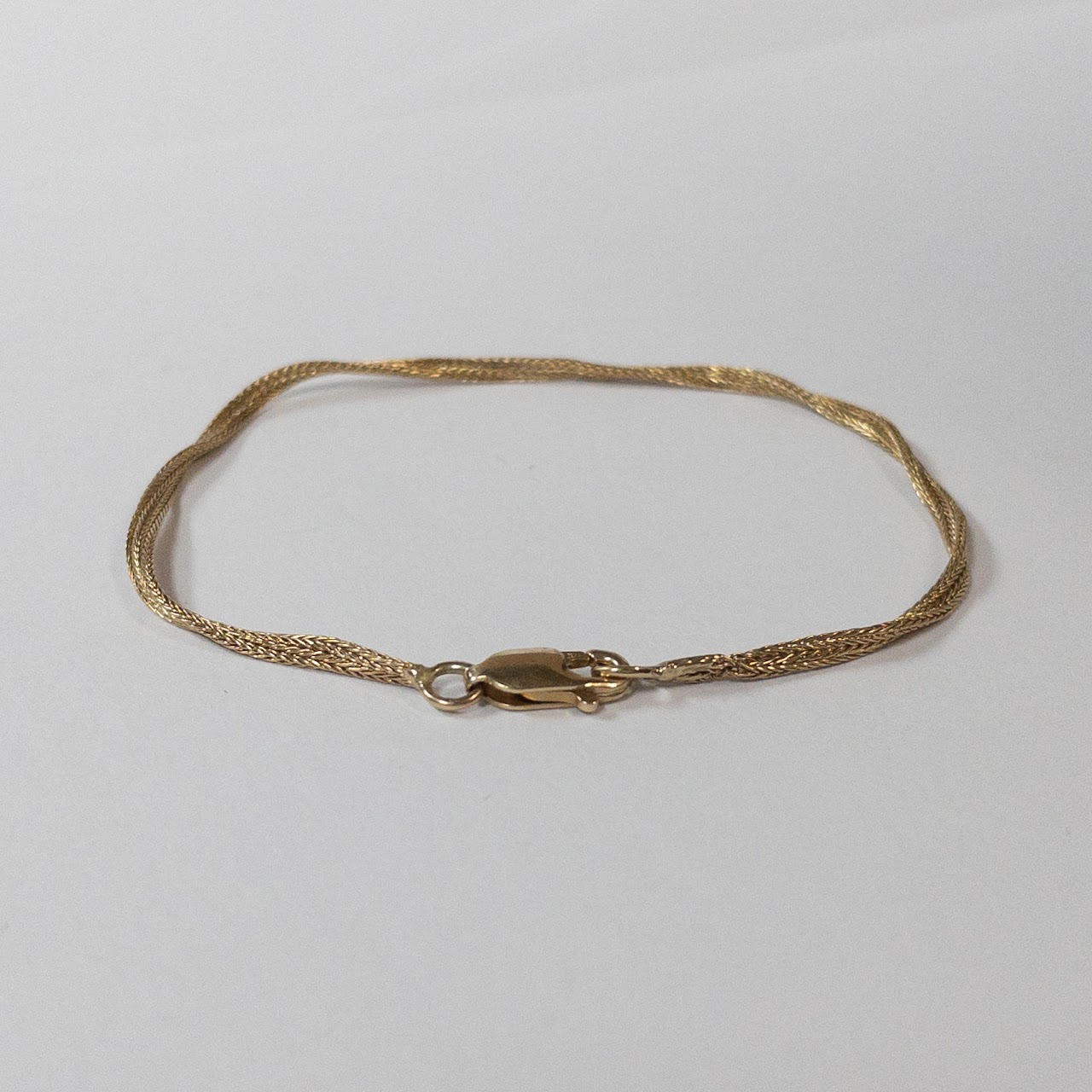 14K Gold Twisted Chain Bracelet