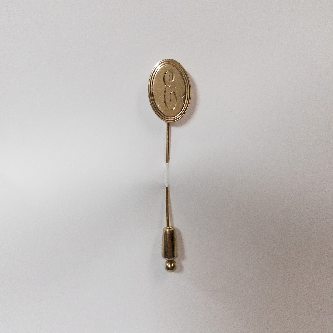 14K Gold 'E' Monogrammed Stick Pin