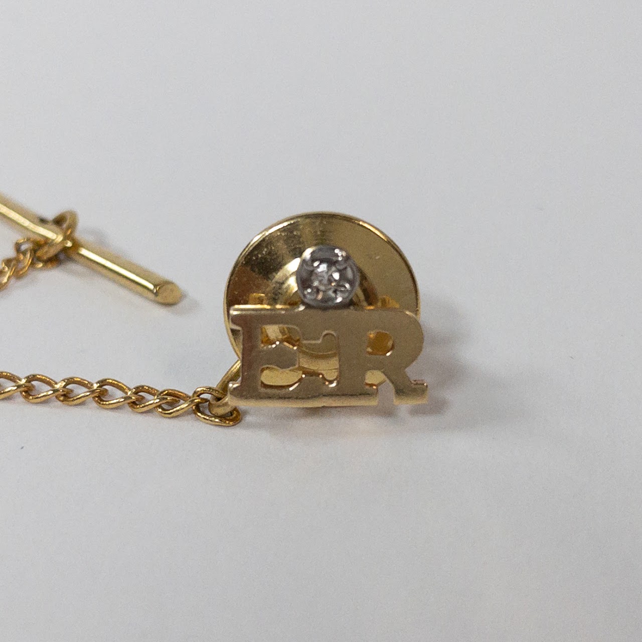 14K Gold and Diamond 'ER' Tie Tack