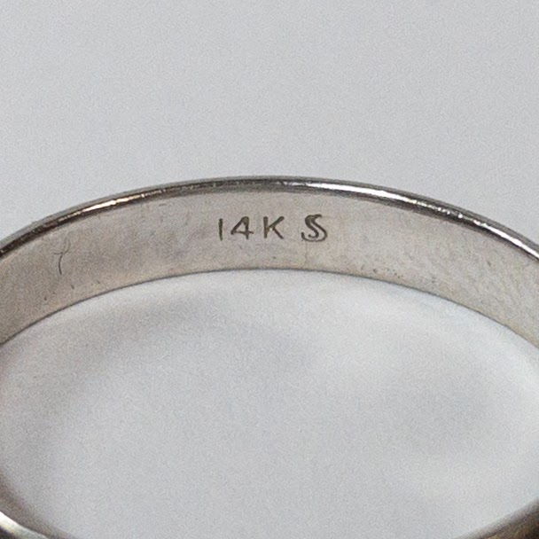 14K White Gold Band Ring