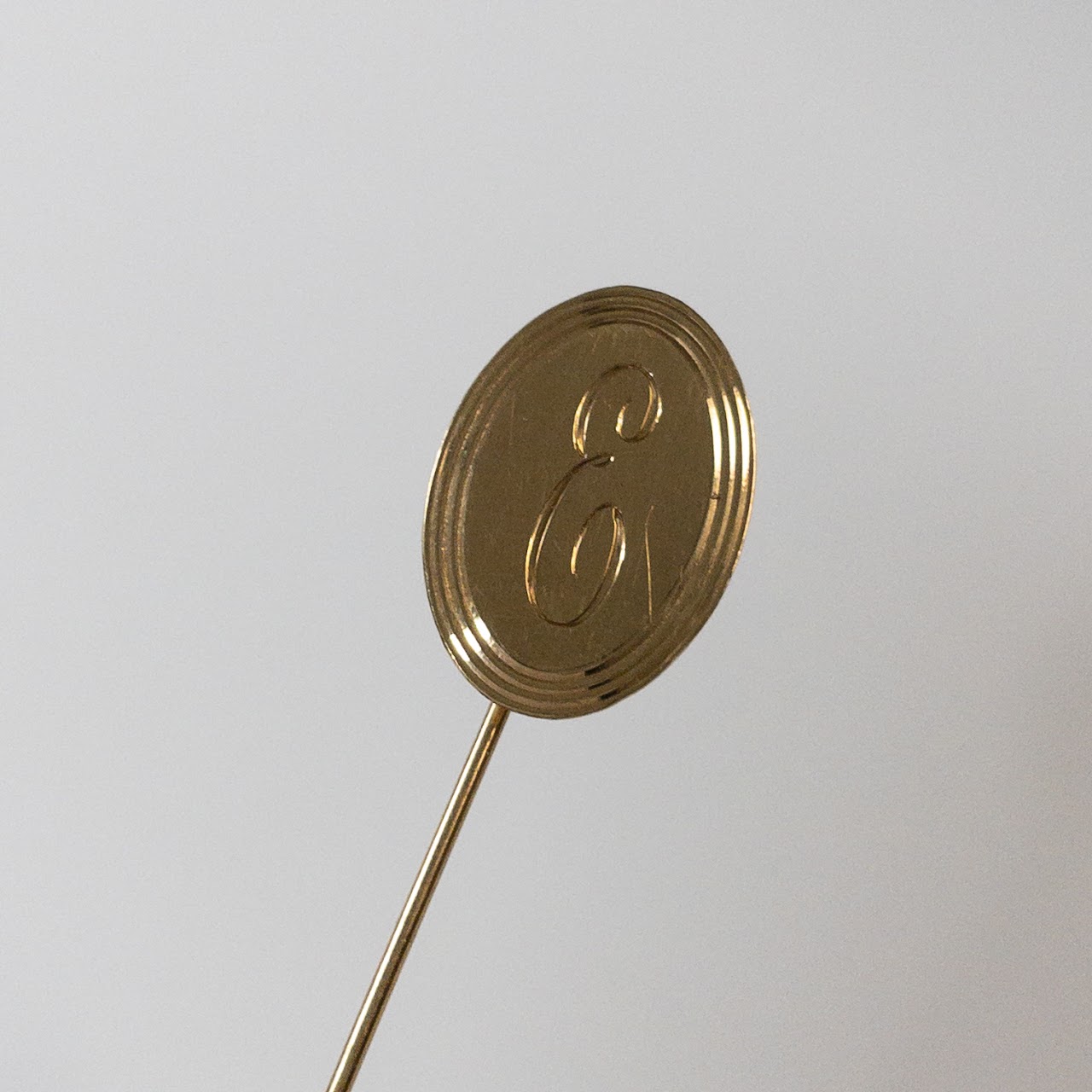 14K Gold 'E' Monogrammed Stick Pin