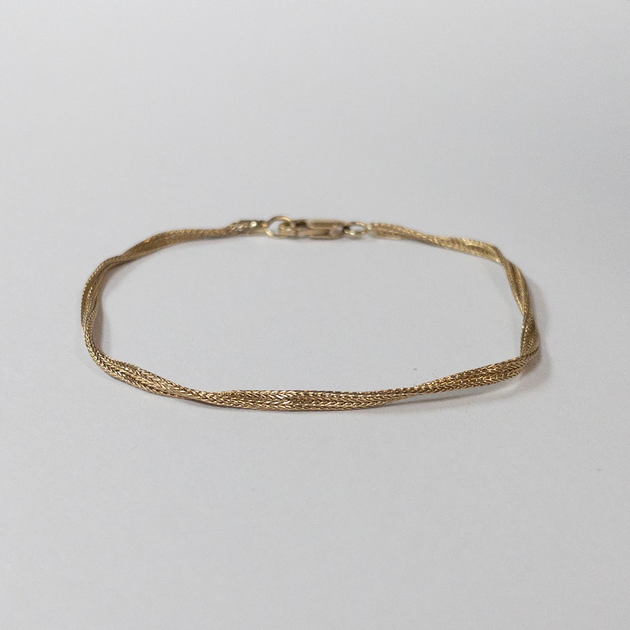 14K Gold Twisted Chain Bracelet