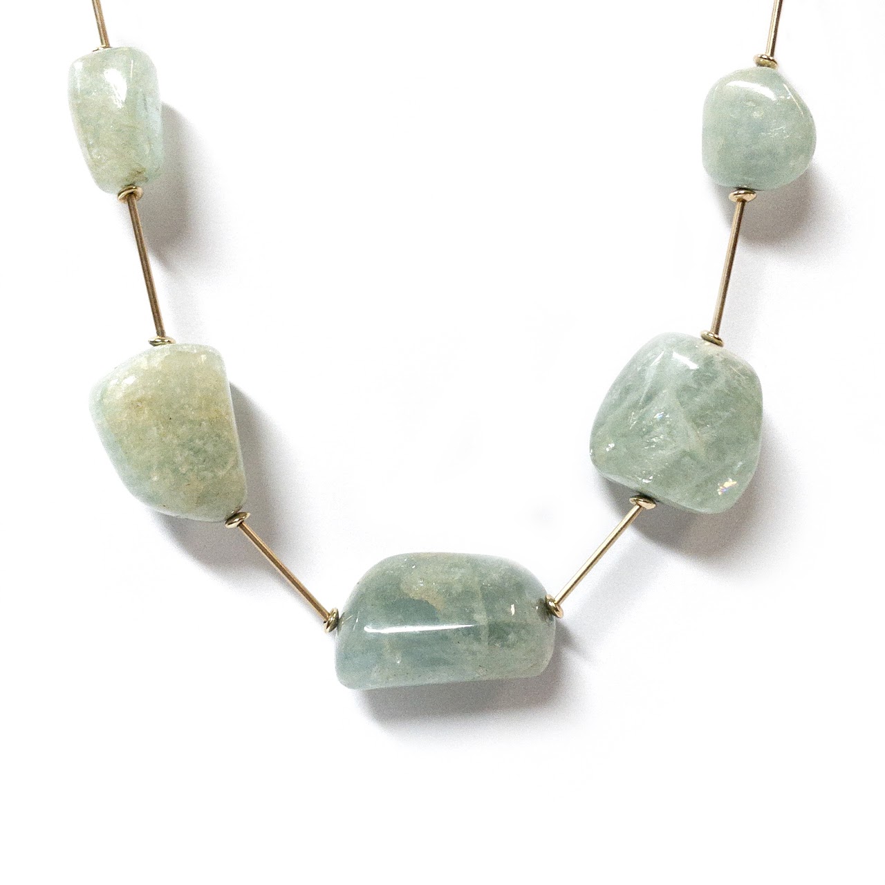 14K Gold and Aquamarine Necklace