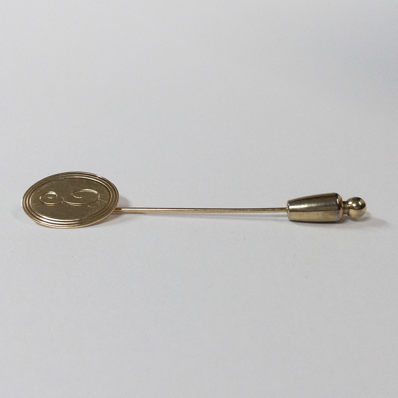 14K Gold 'E' Monogrammed Stick Pin