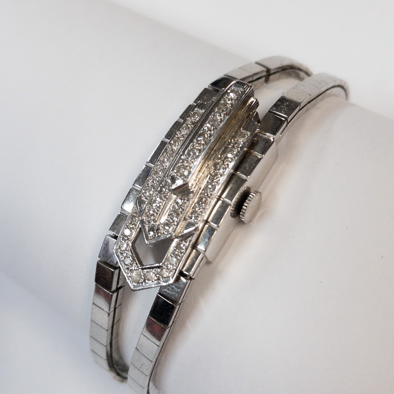 14K White Gold and Diamond Watch