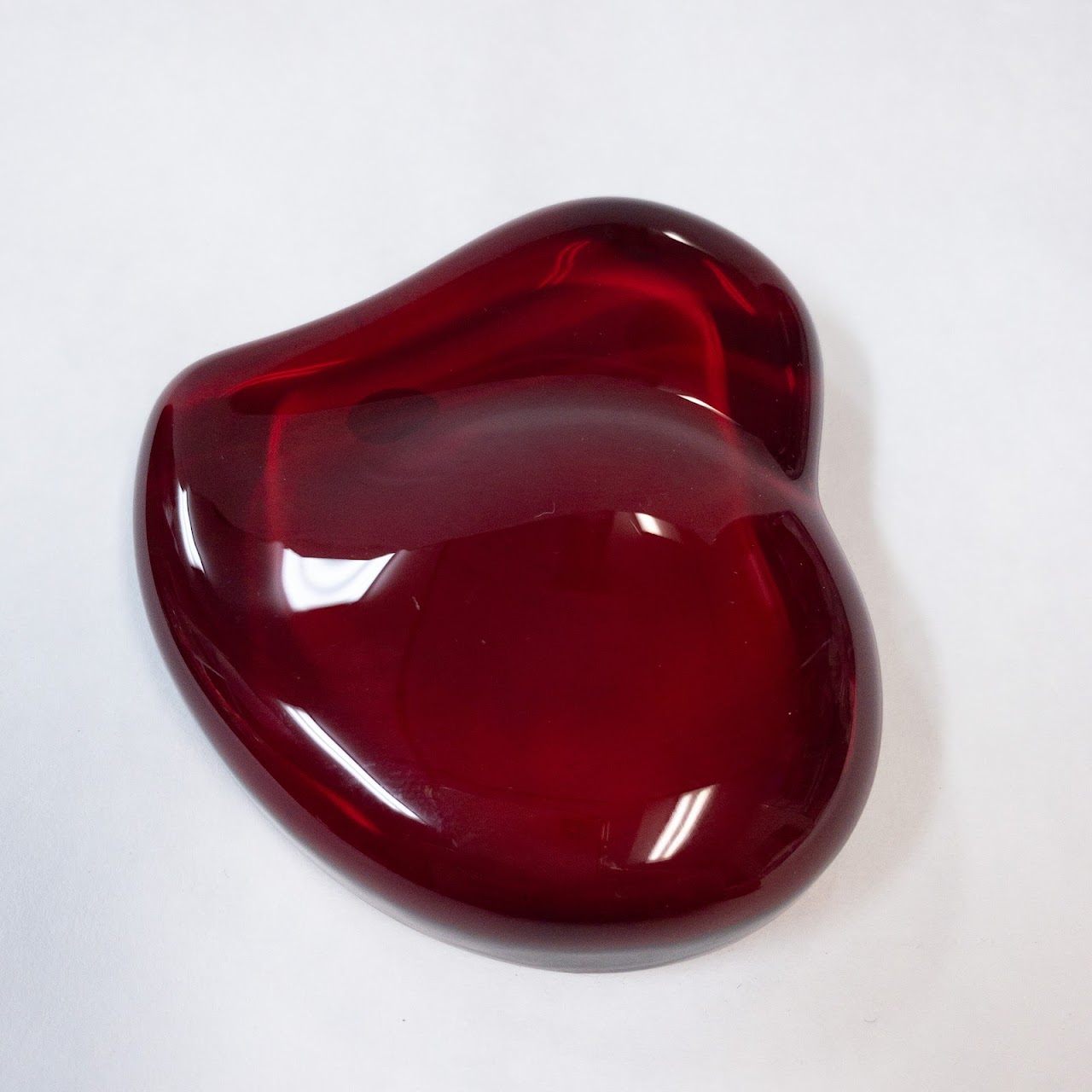 Tiffany & Co. Elsa Peretti Red Glass Heart Paperweight