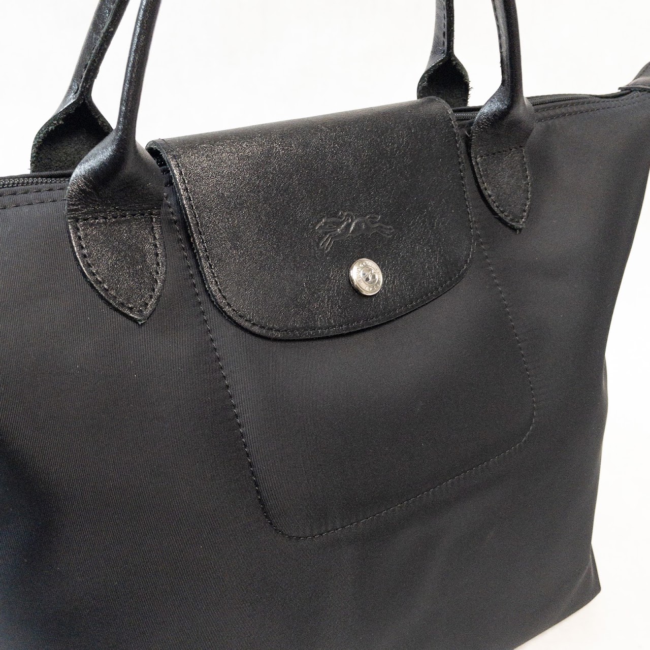 Longchamp Black Nylon Tote Bag