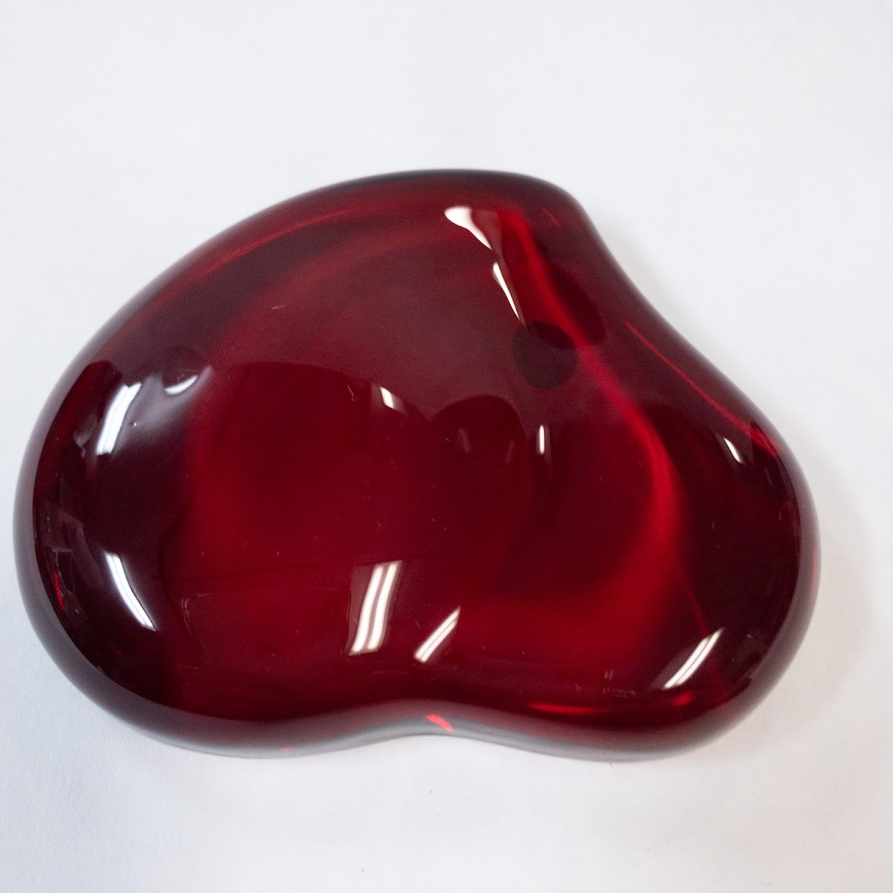 Tiffany & Co. Elsa Peretti Red Glass Heart Paperweight