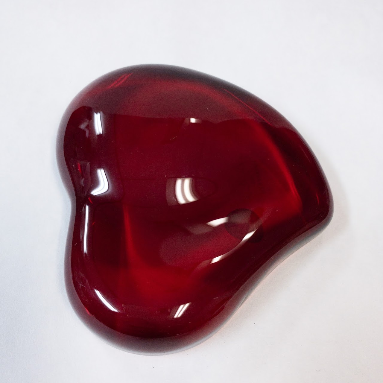 Tiffany & Co. Elsa Peretti Red Glass Heart Paperweight