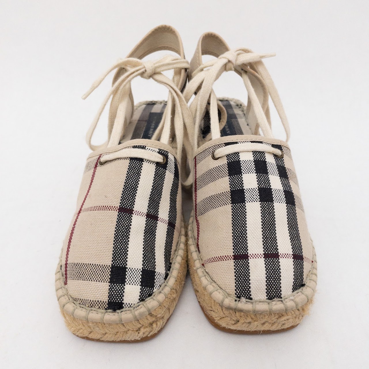 Burberry Plaid Low Wedge Shoes