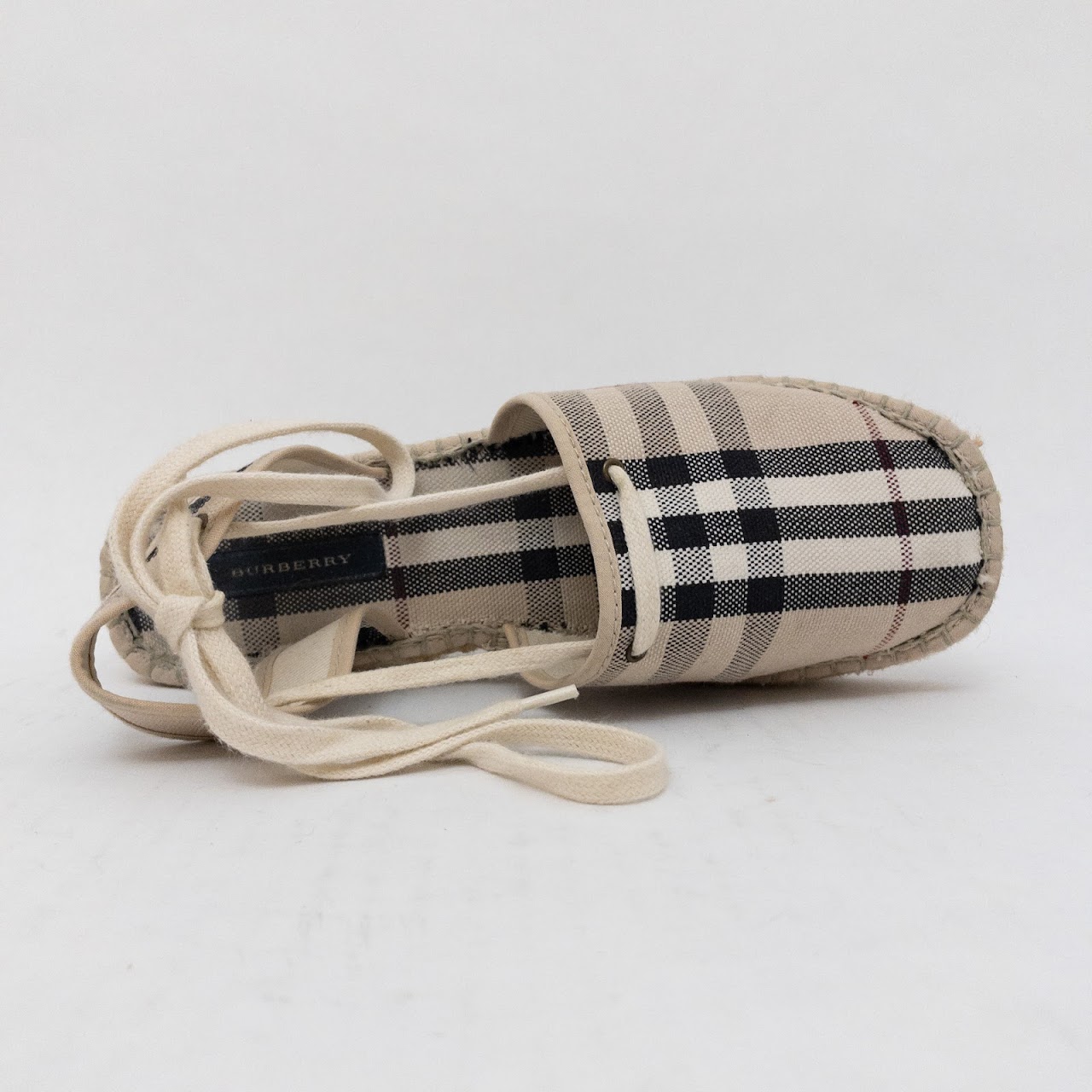 Burberry Plaid Low Wedge Shoes