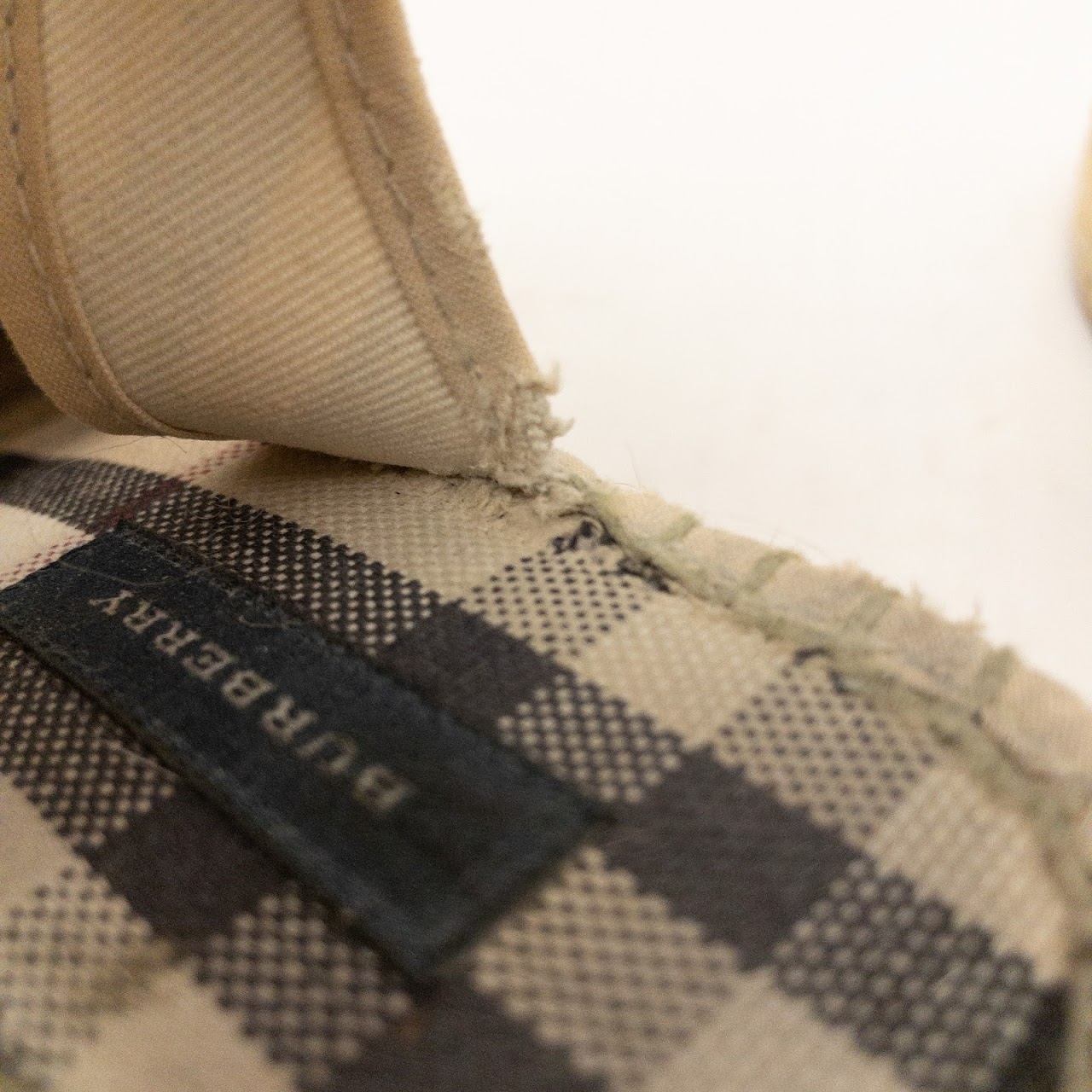 Burberry Plaid Low Wedge Shoes