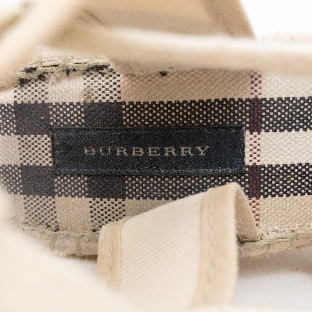 Burberry Plaid Low Wedge Shoes