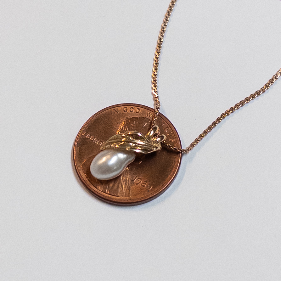 14K Gold Necklace and Pearl Pendant