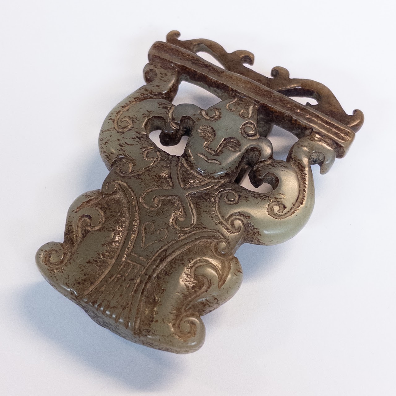 Chinese Jade Buddha Belt Buckle