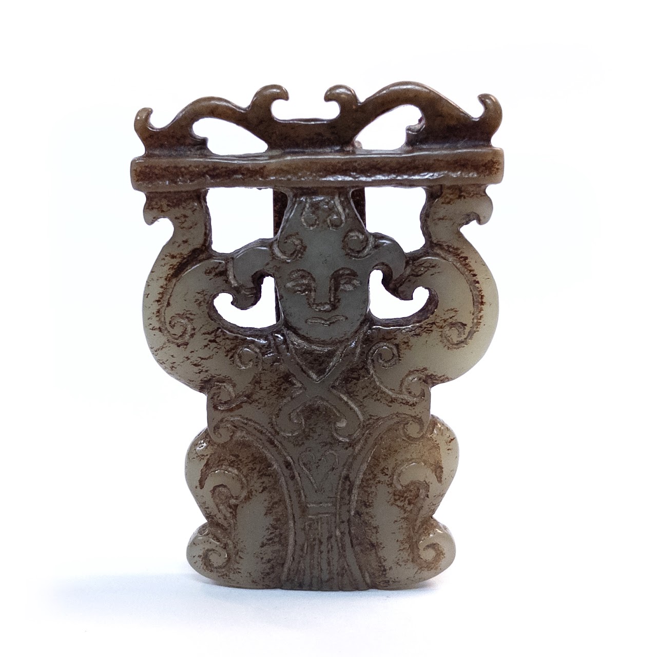 Chinese Jade Buddha Belt Buckle