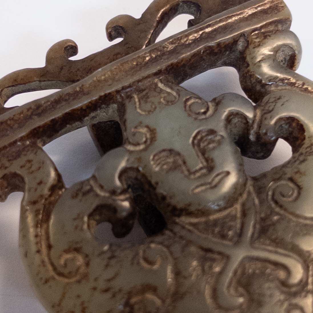 Chinese Jade Buddha Belt Buckle