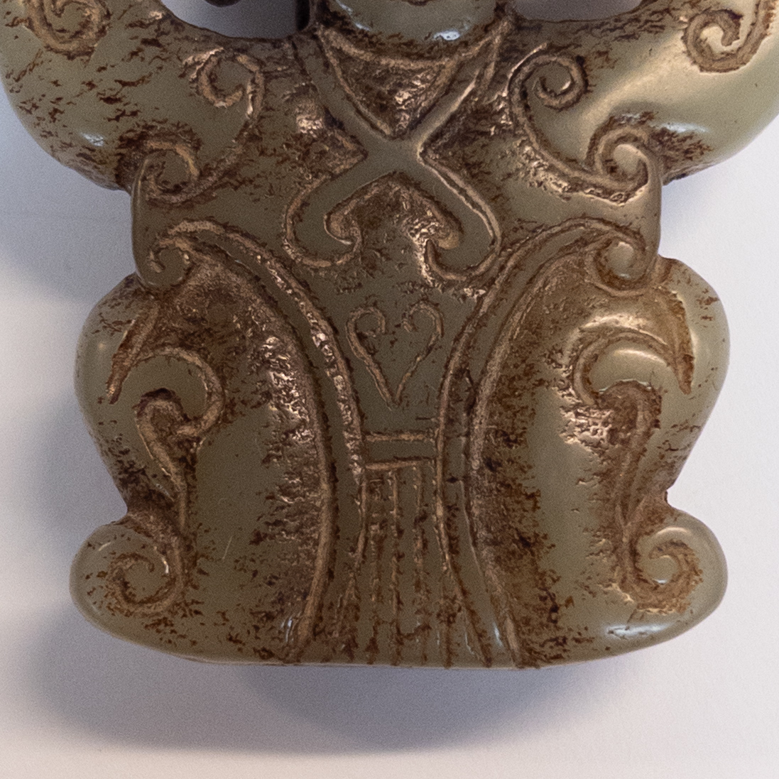 Chinese Jade Buddha Belt Buckle