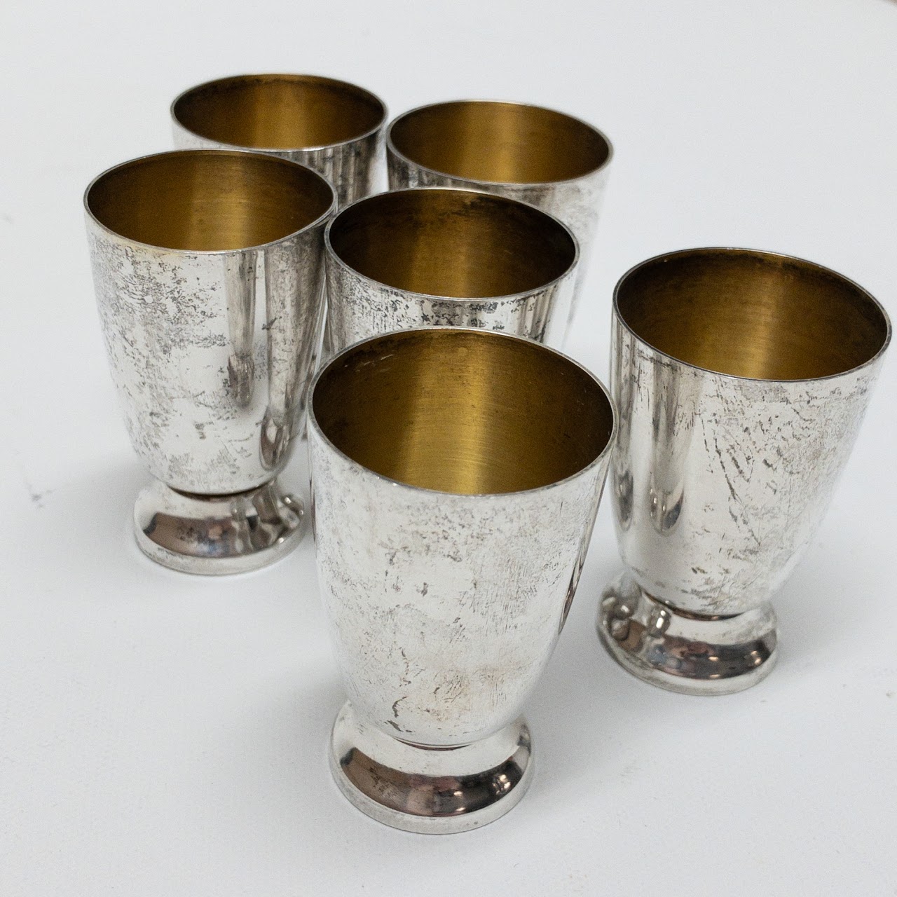 Sterling Silver Modernist Shot Glass Set