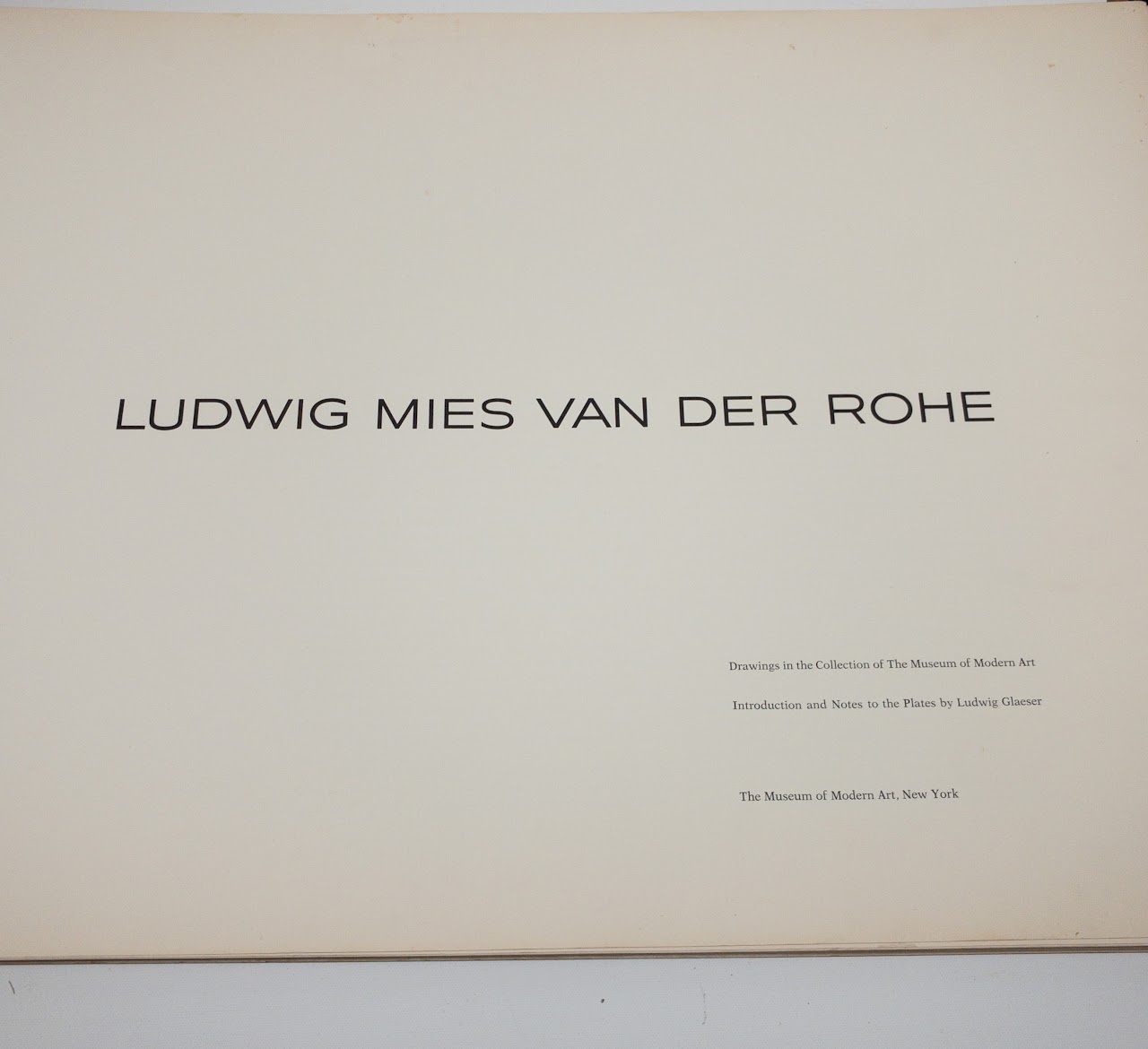 'Mies Van Der Rohe: Drawings in the Collection of the Museum of Modern Art'