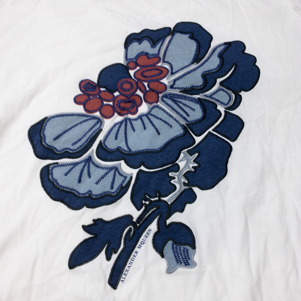 Alexander McQueen Floral Embroidered T-Shirt