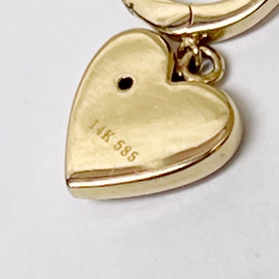 14K Gold & Diamond Heart Mini Hoop Earrings