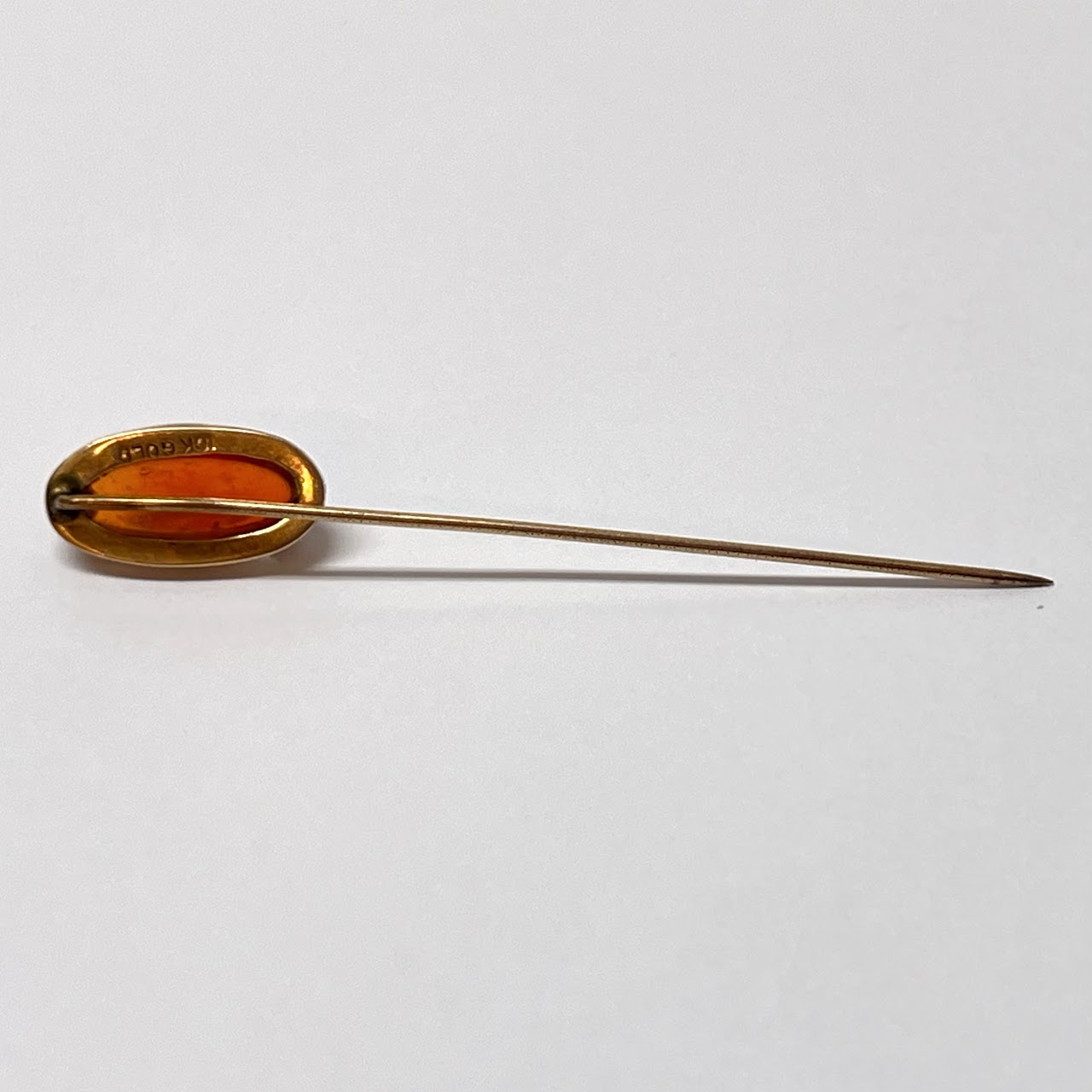 10K Gold Vintage Orange Fire Opal Stickpin