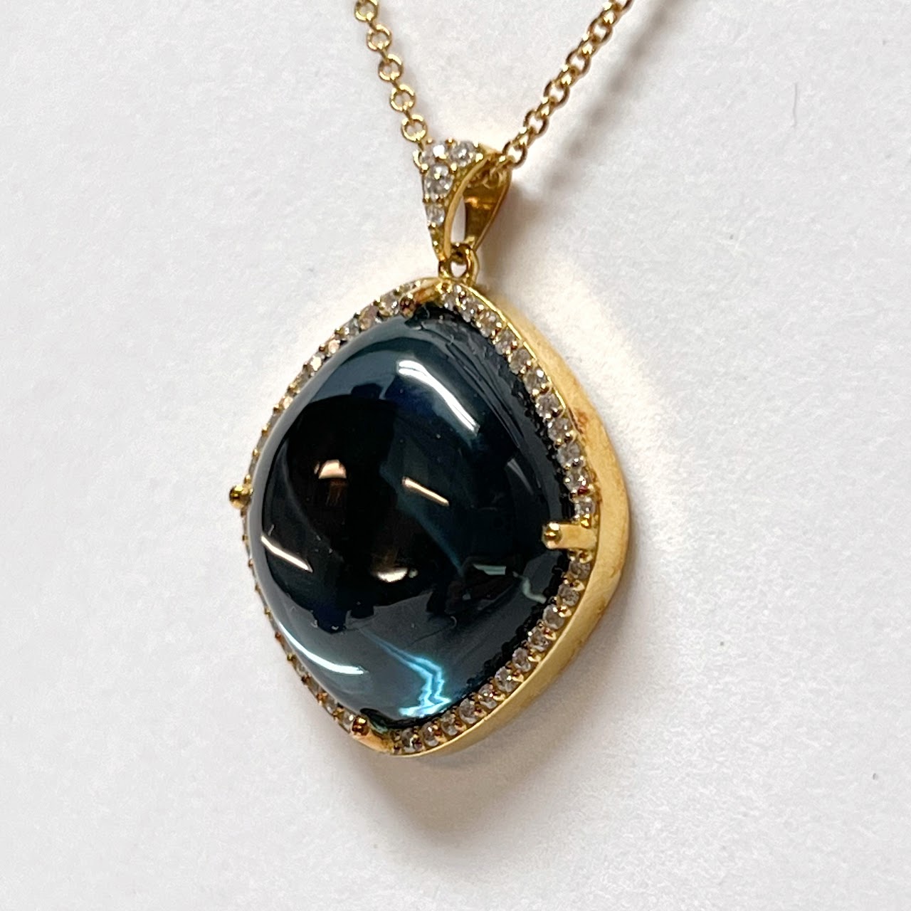 Tacori 18K Gold, Diamond & Topaz Pendant