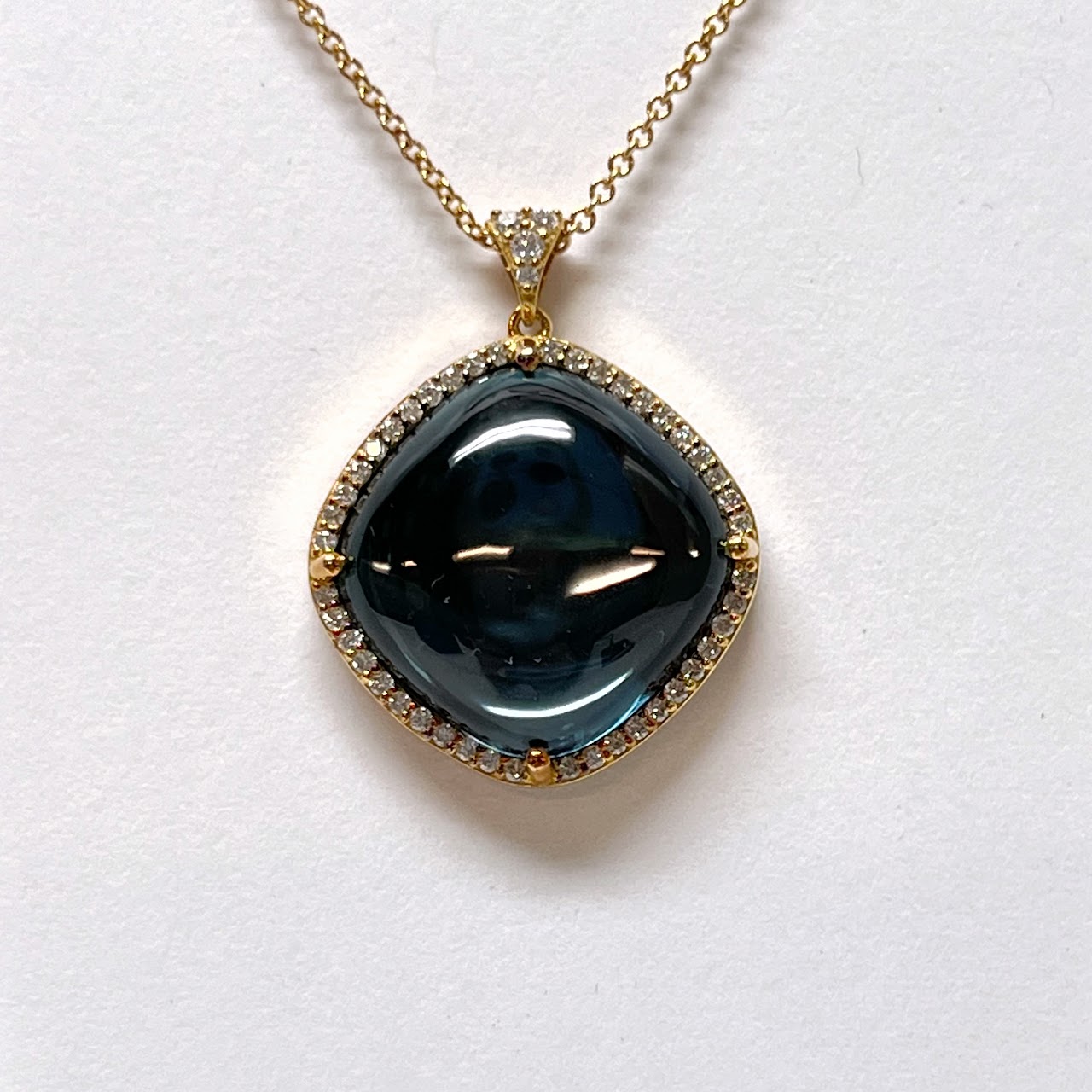 Tacori 18K Gold, Diamond & Topaz Pendant