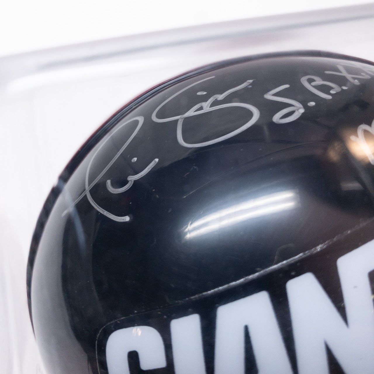 Phil Simms Giants Throwback Replica Mini Helmet with Super Bowl 21 Inscription