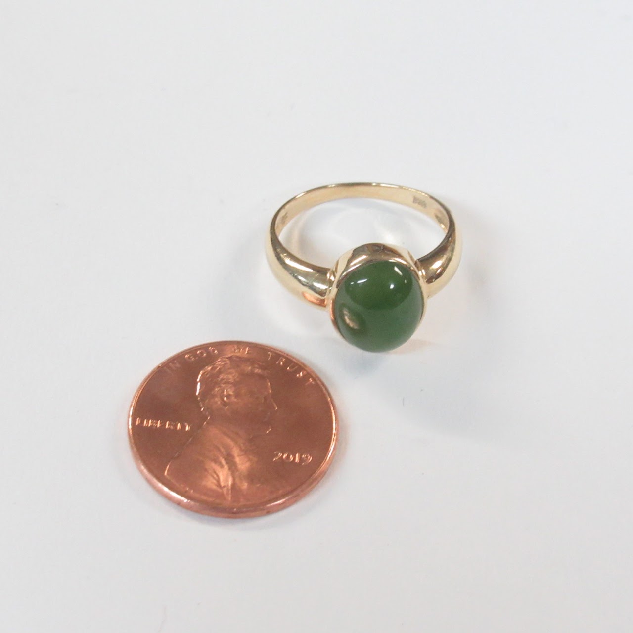 14K Gold and Jade Ring