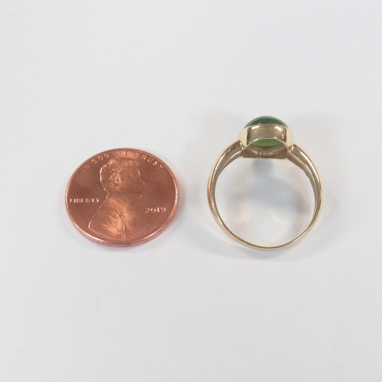 14K Gold and Jade Ring