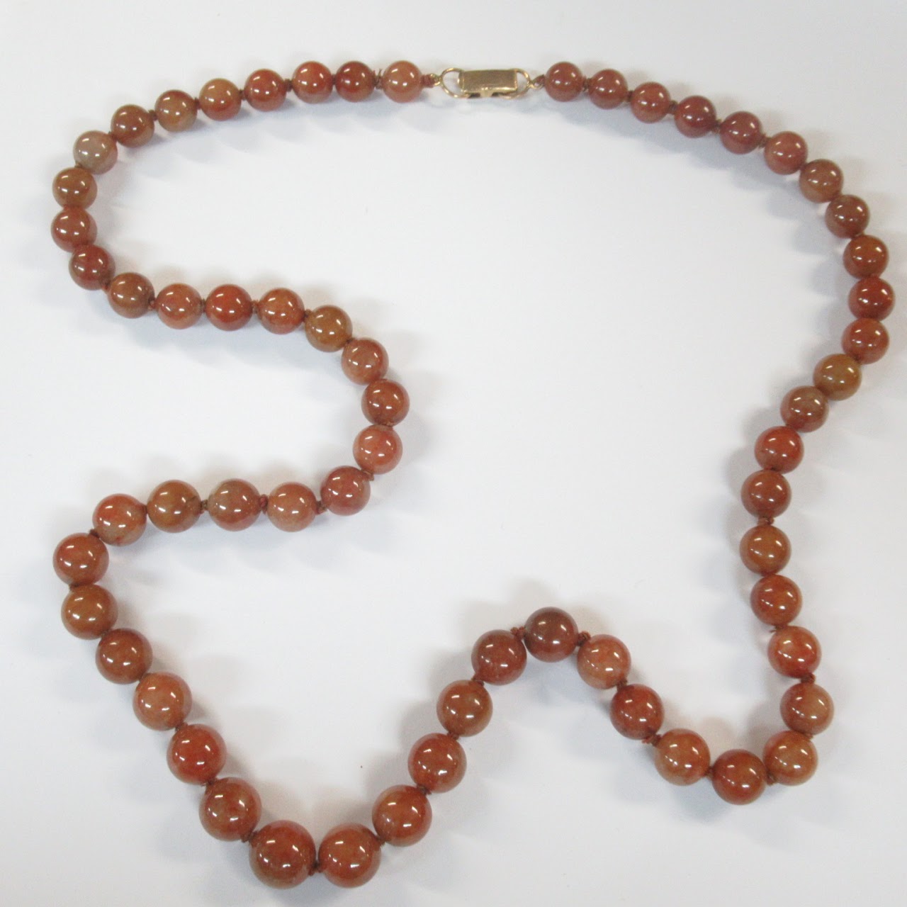 Jasper and 14K Gold Bead Necklace