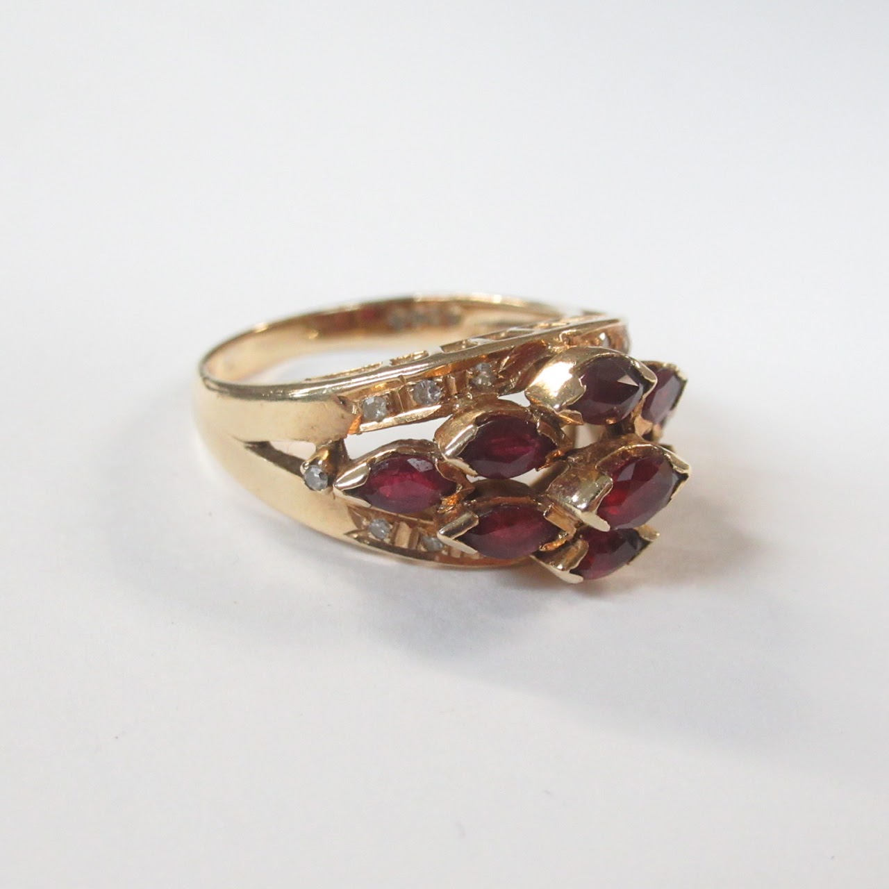 14K Gold Ruby & Diamond Accent Ring